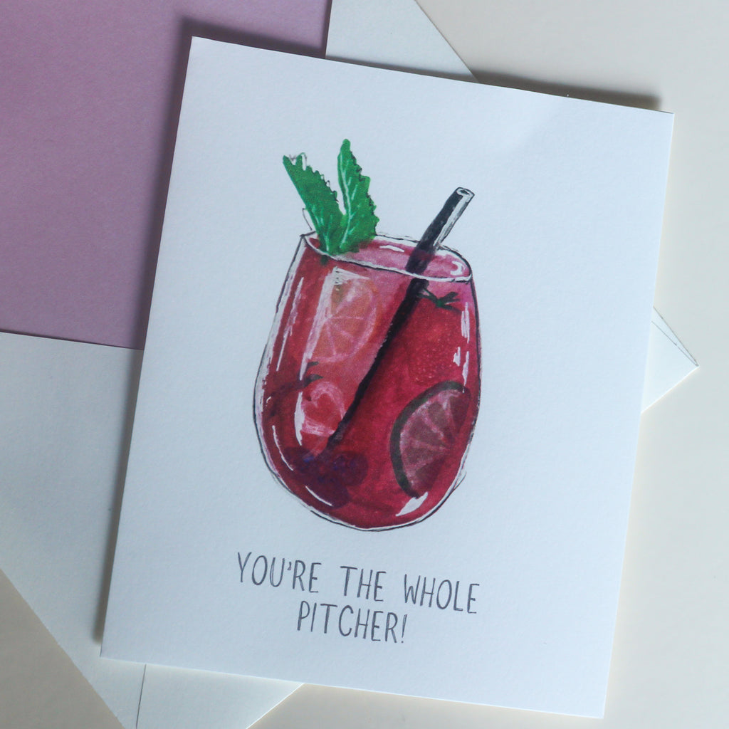Hand-Painted Sangria Greeting Card