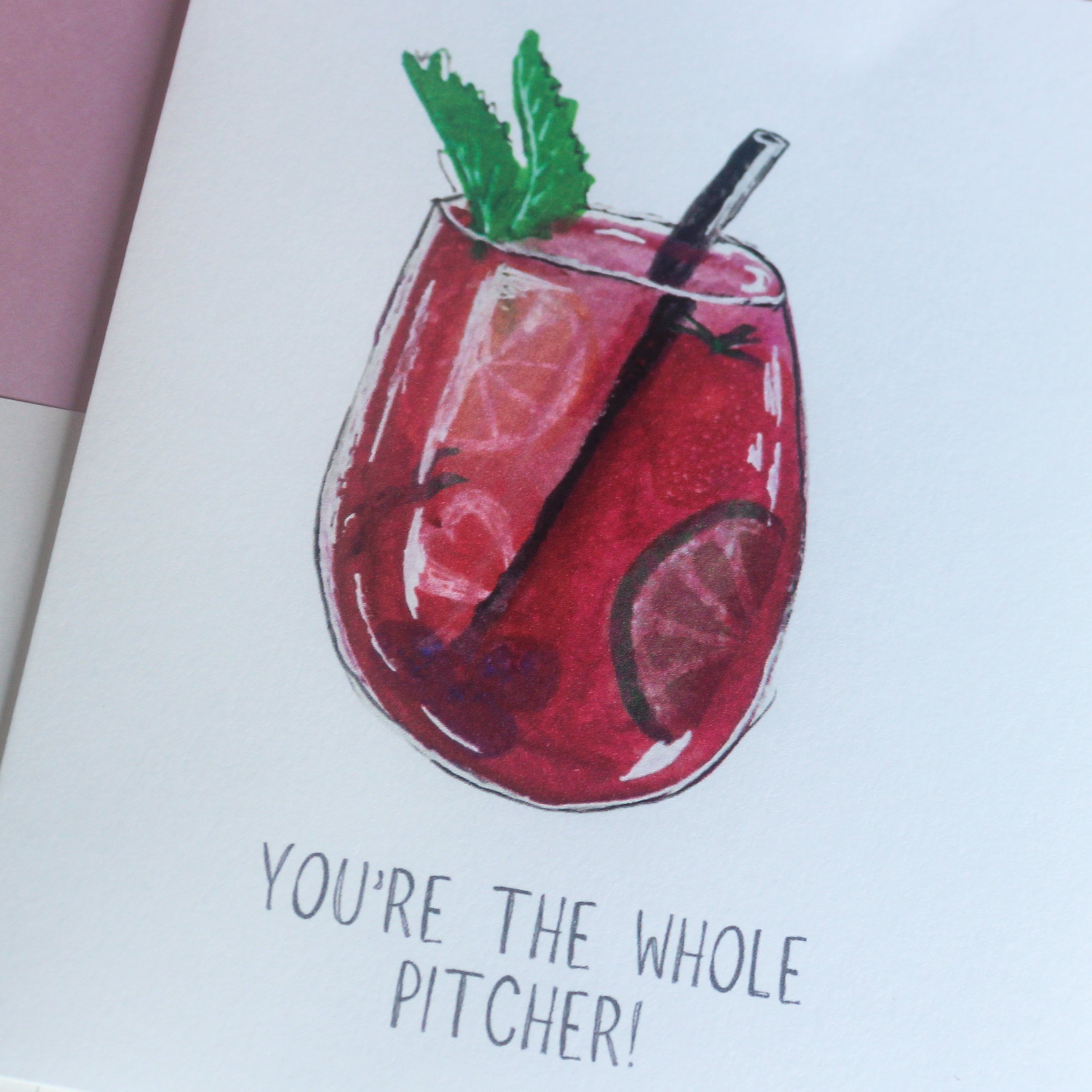 Hand-Painted Sangria Greeting Card