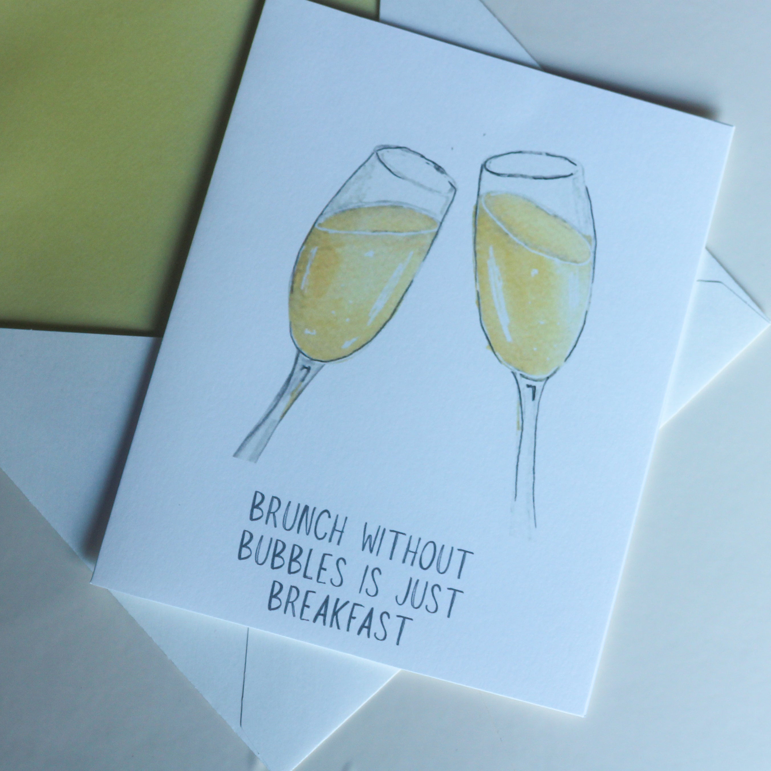 Hand-Painted Brunch and Bubbles Greeting Card