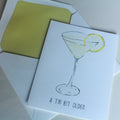 Hand-Painted Lemon Drop Martini Greeting Card