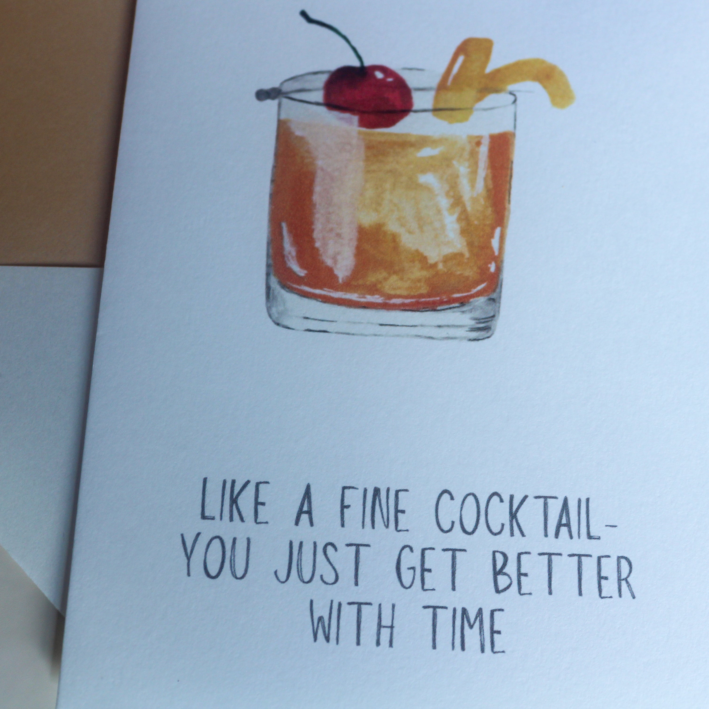 Hand-Painted Old Fashioned Greeting Card