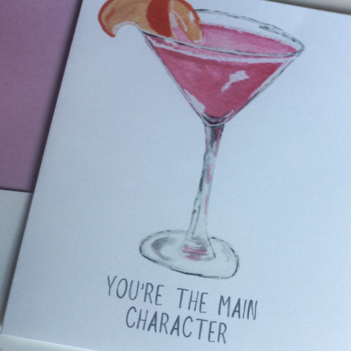 Hand-Painted Cosmopolitan Greeting Card