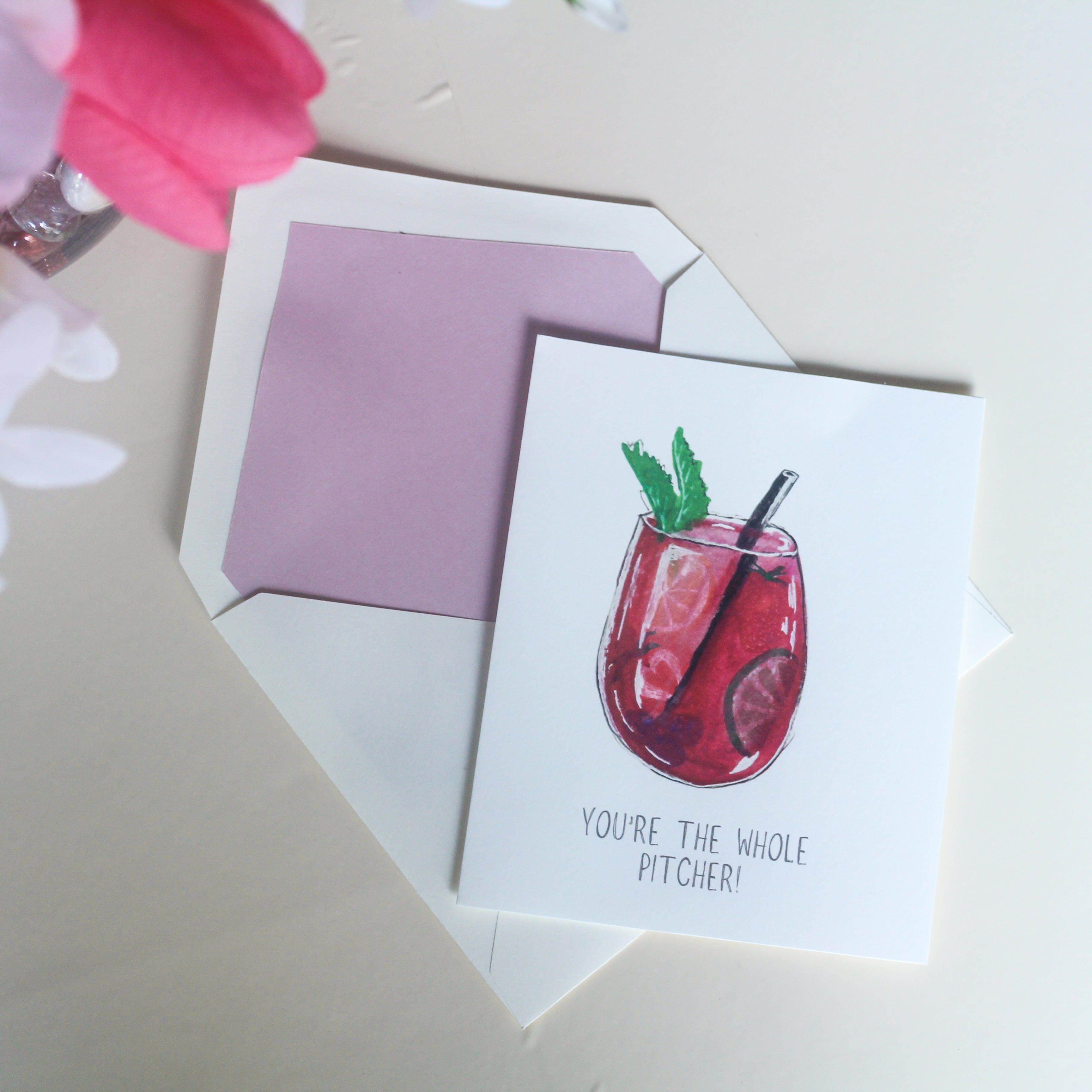 Hand-Painted Sangria Greeting Card