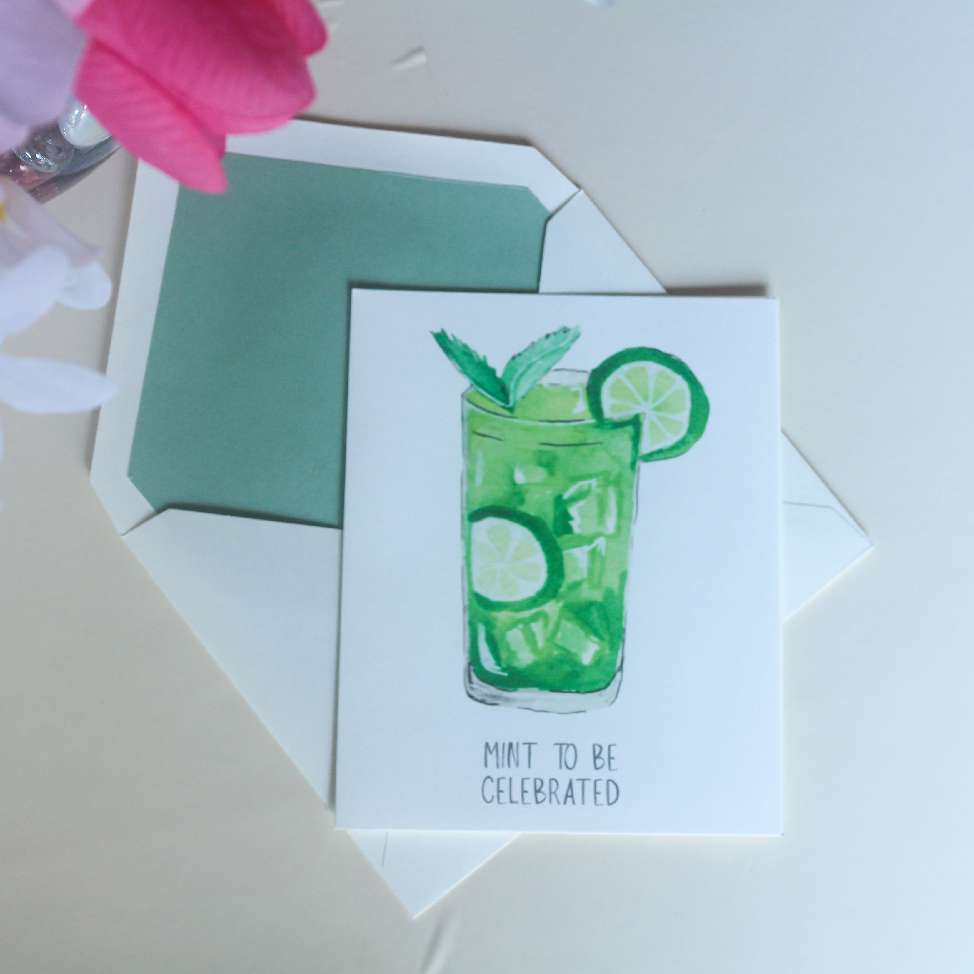 Hand-Painted Mojito Greeting Card