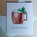 Hand-Painted Moscow Mule Greeting Card