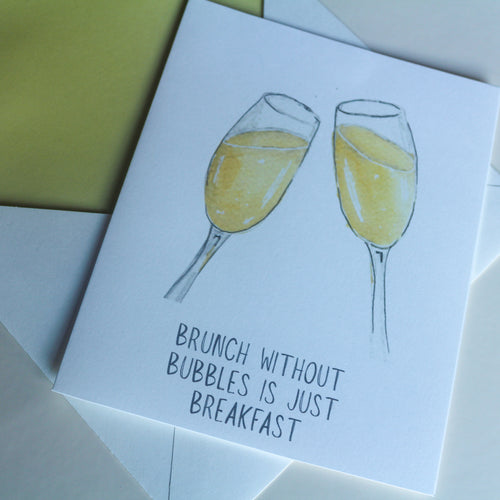 Hand-Painted Brunch and Bubbles Greeting Card