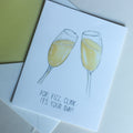 Hand-Painted Champagne Greeting Card