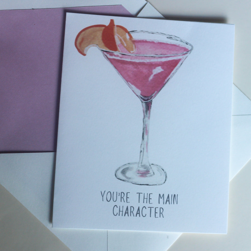 Hand-Painted Cosmopolitan Greeting Card
