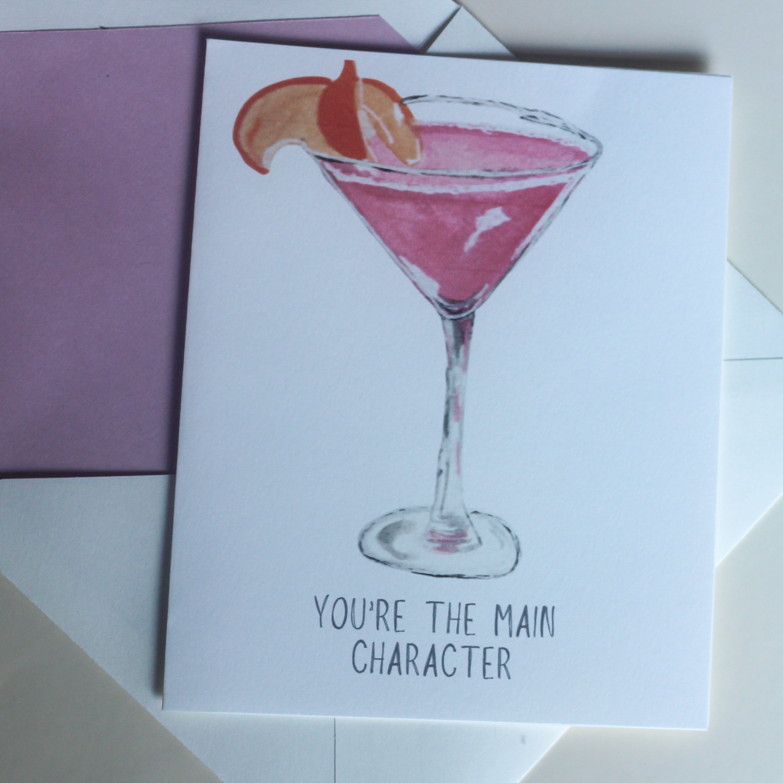 Hand-Painted Cosmopolitan Greeting Card
