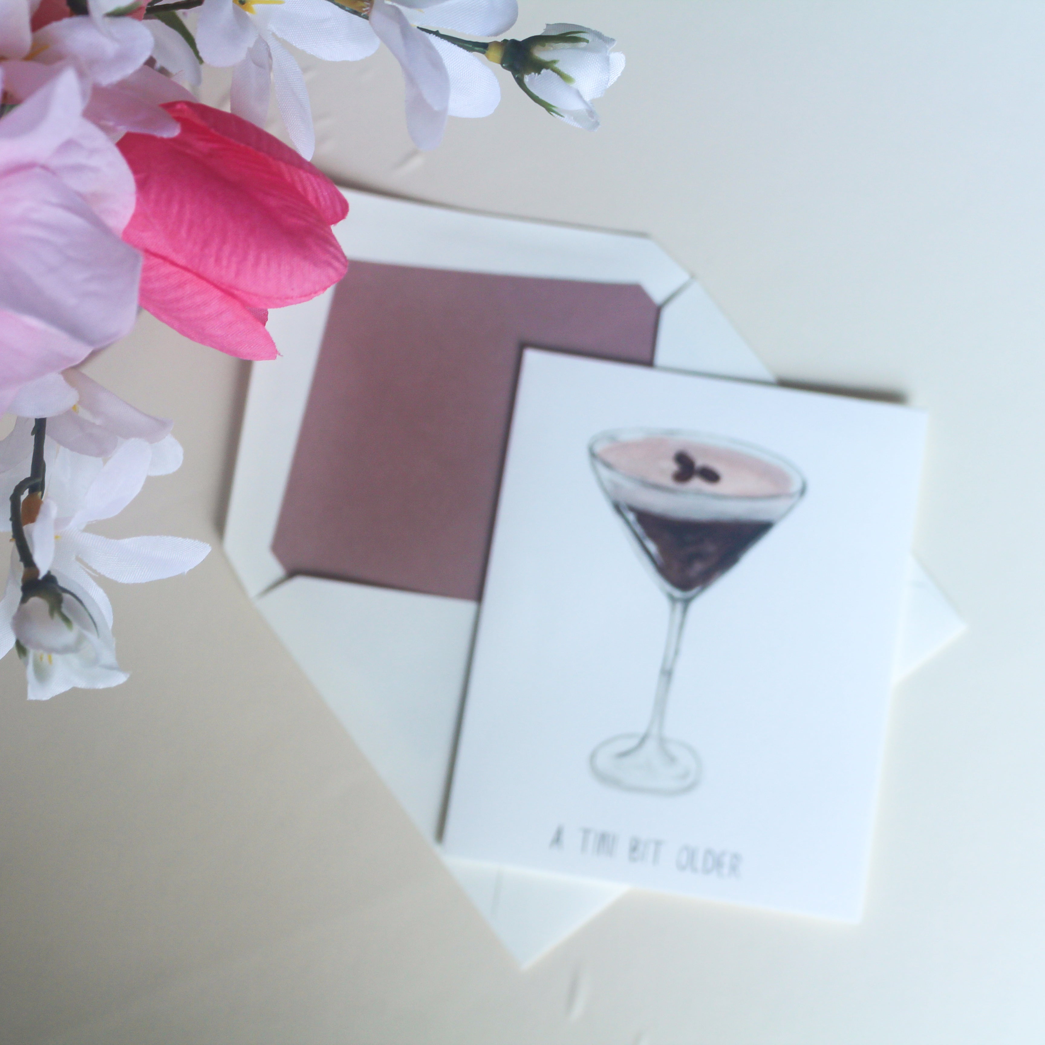 Hand-Painted Espresso Martini Greeting Card