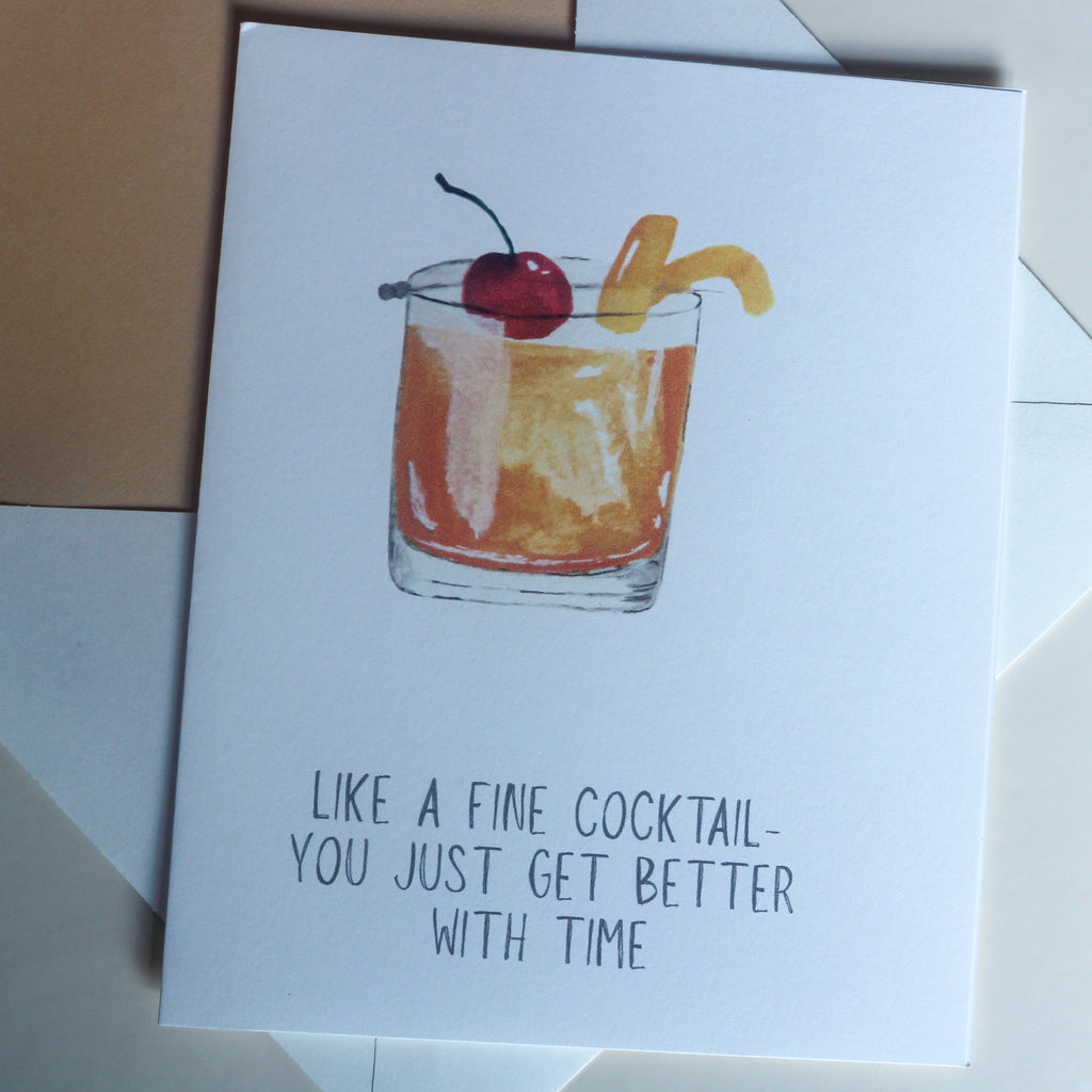 Hand-Painted Old Fashioned Greeting Card