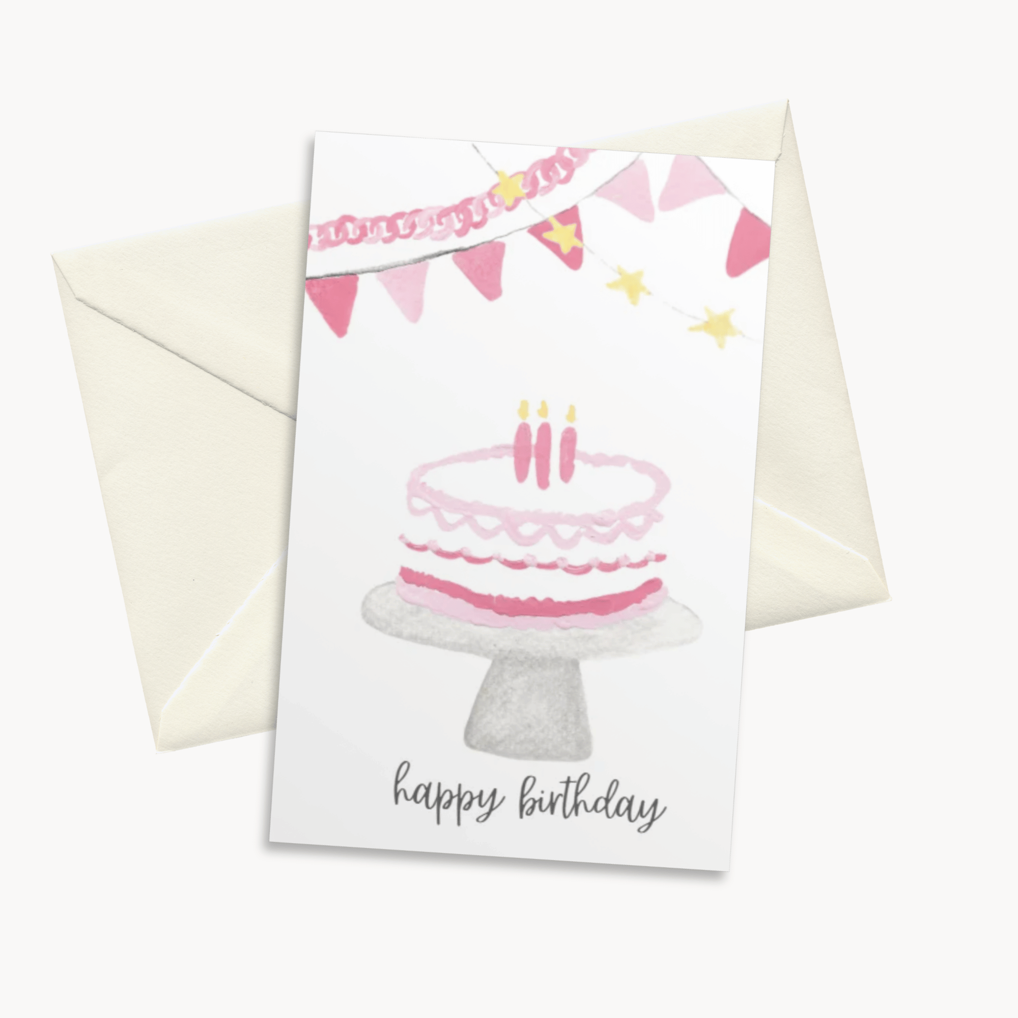 Happy Birthday Cake Greeting Card