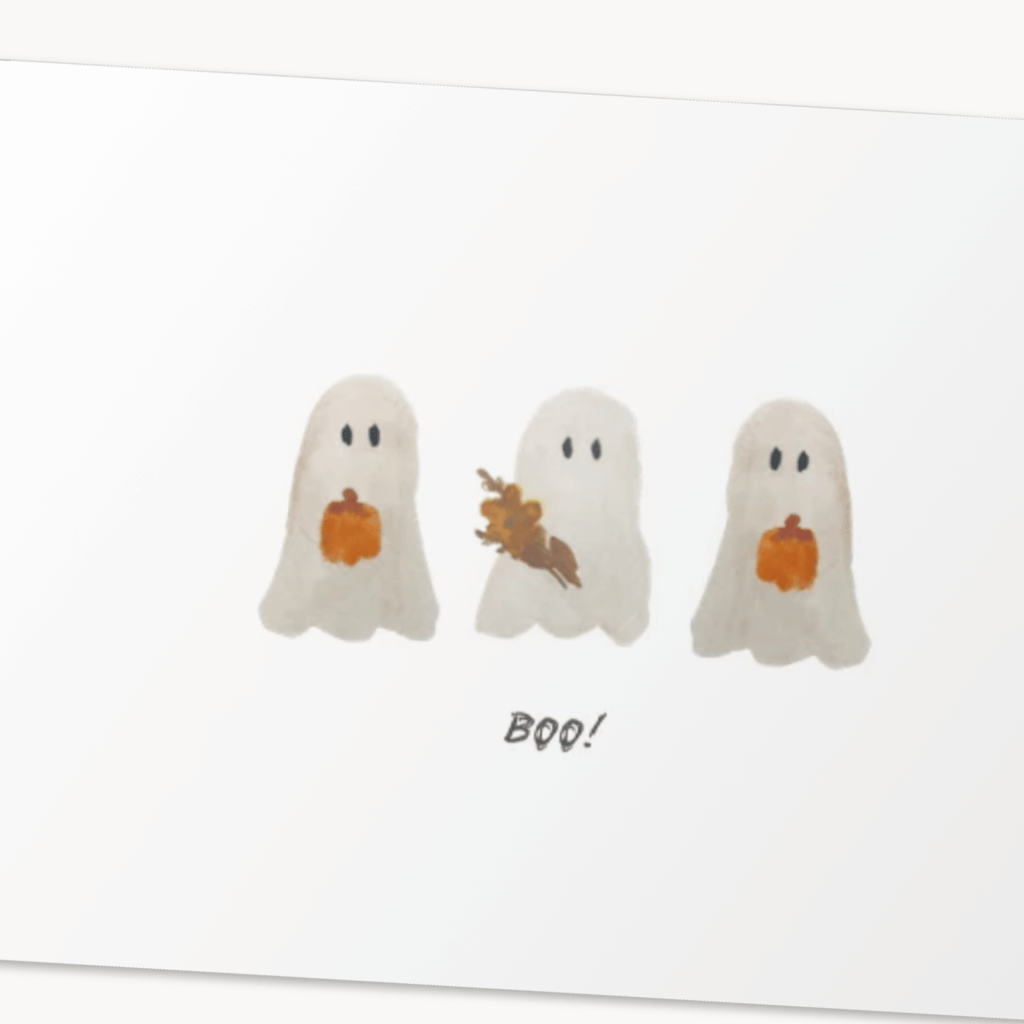 Ghostly Trio Greeting Card — Cute Halloween Card for Her, Spooky Season Gift