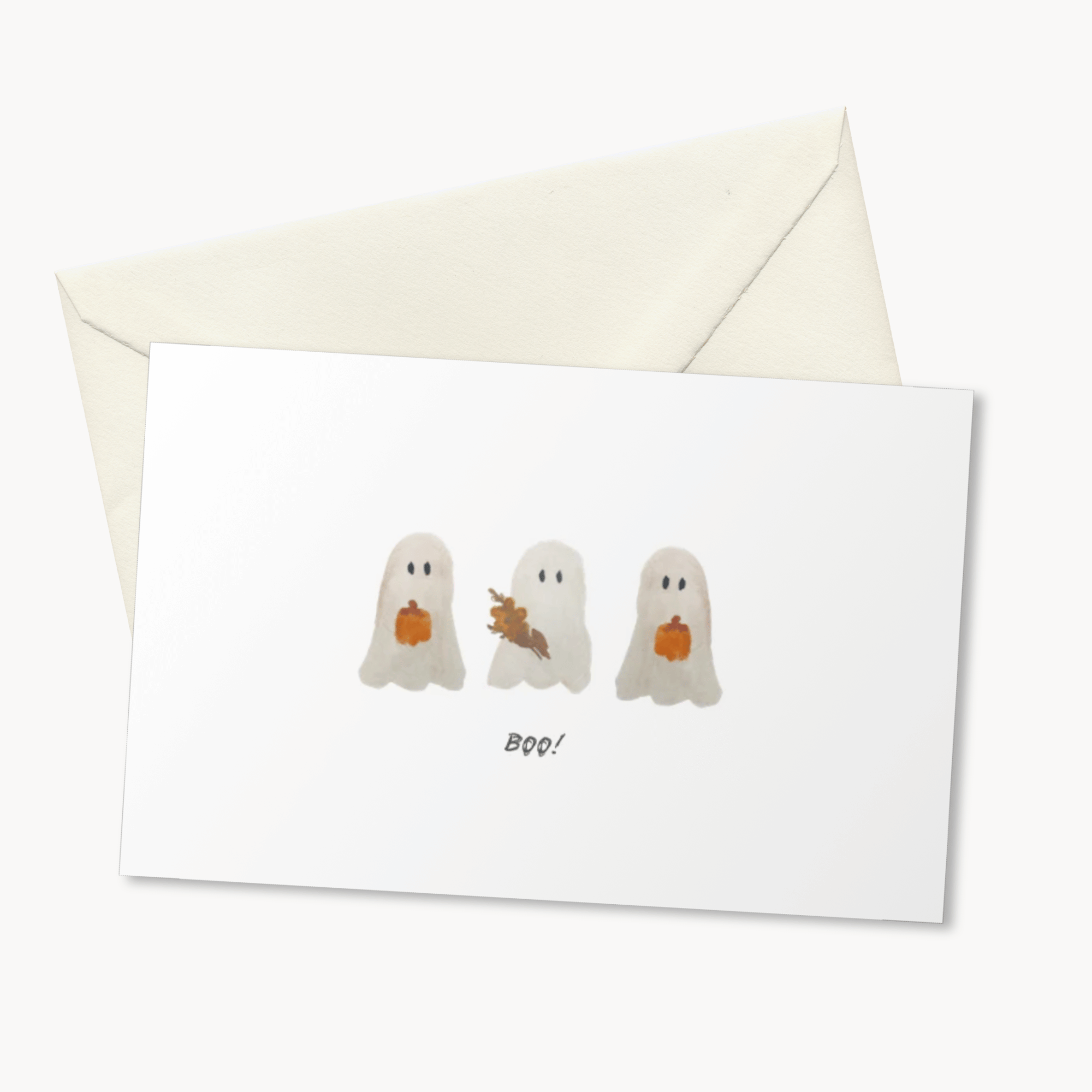 Ghostly Trio Greeting Card — Cute Halloween Card for Her, Spooky Season Gift