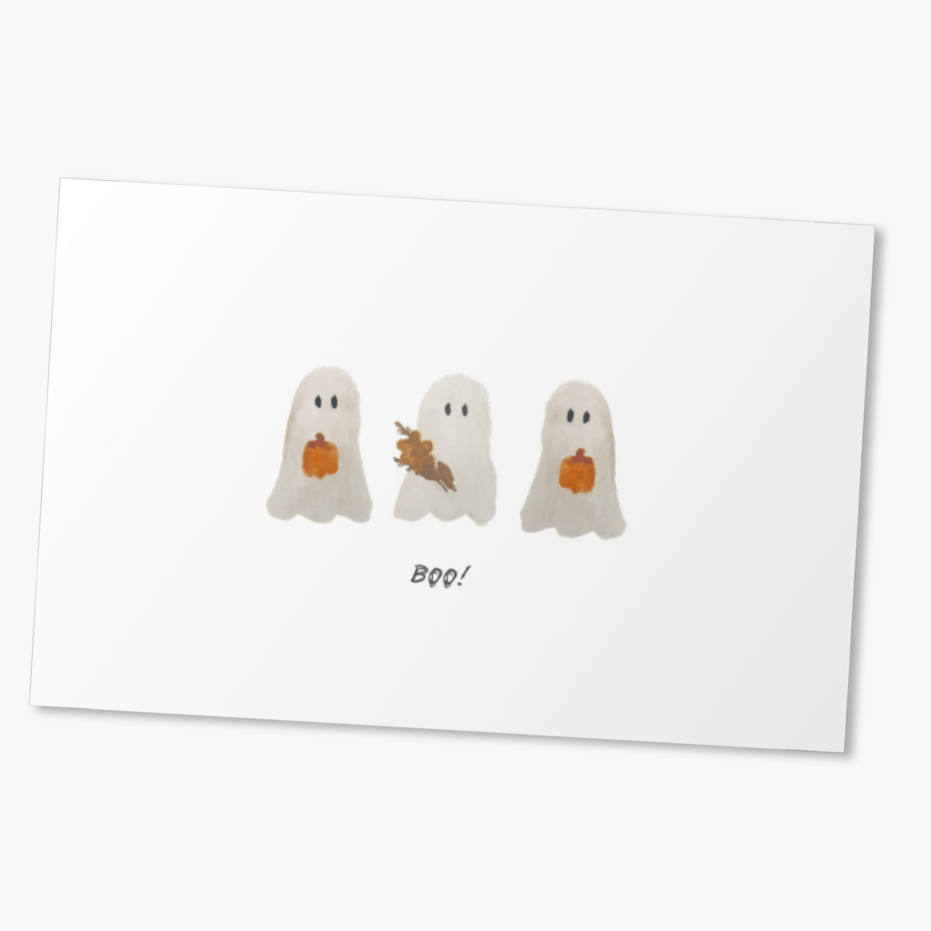 Ghostly Trio Greeting Card — Cute Halloween Card for Her, Spooky Season Gift