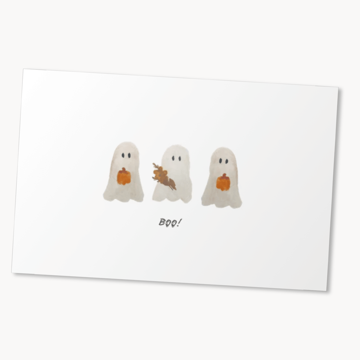 Ghostly Trio Greeting Card — Cute Halloween Card for Her, Spooky Season Gift