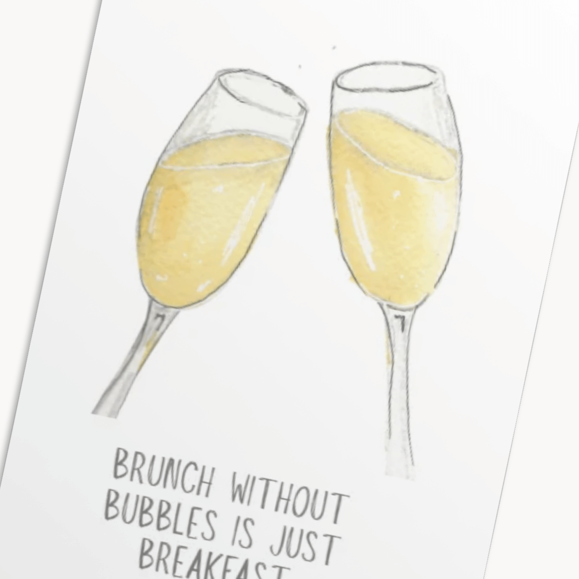 Brunch and Bubbles Greeting Card — Funny Birthday Card, Brunch Lover Gift for Her