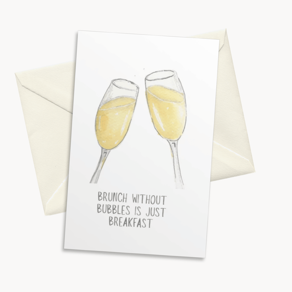 Brunch and Bubbles Greeting Card — Funny Birthday Card, Brunch Lover Gift for Her