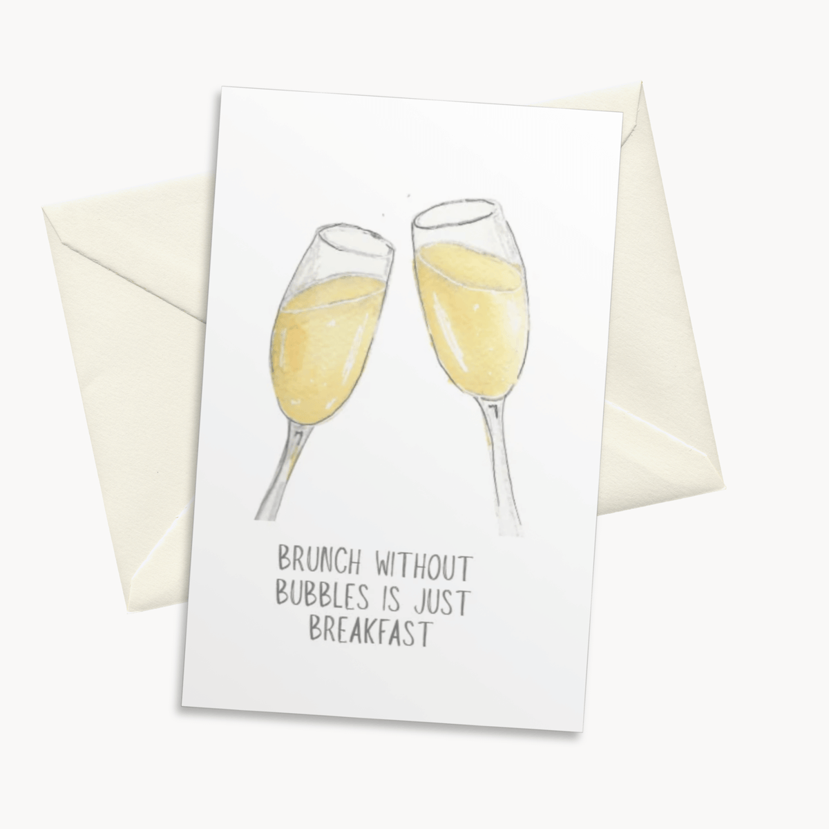 Brunch and Bubbles Greeting Card — Funny Birthday Card, Brunch Lover Gift for Her