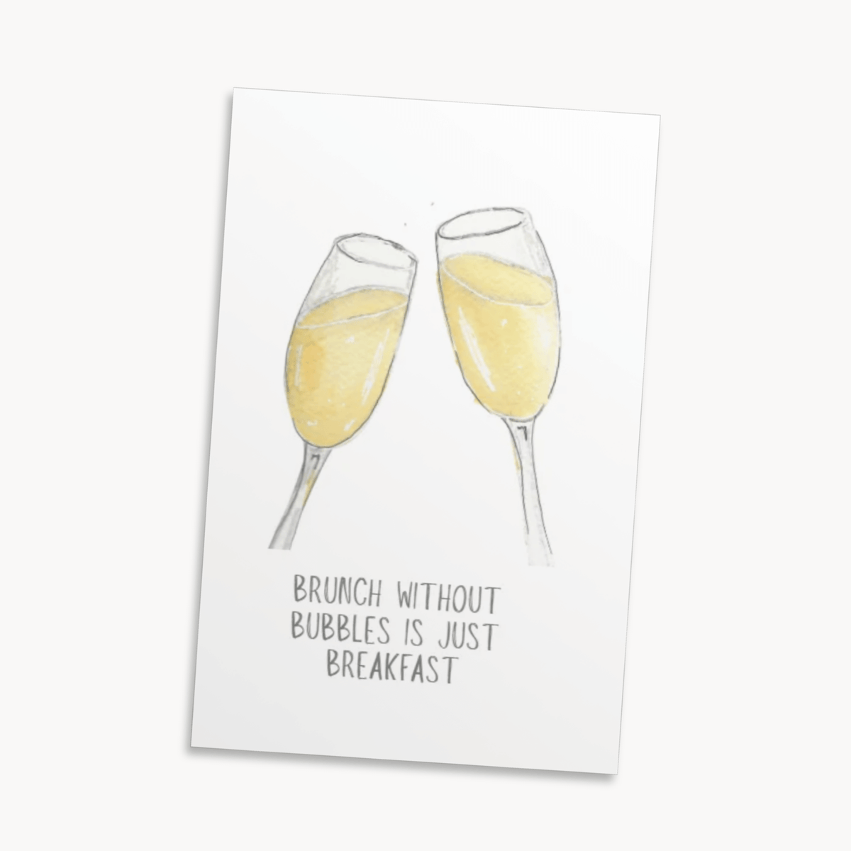 Brunch and Bubbles Greeting Card — Funny Birthday Card, Brunch Lover Gift for Her