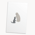 Ghost & Black Cat Greeting Card — Cute Halloween Card for Her, Spooky Season Gift