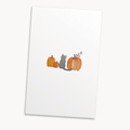Cat & Pumpkins Greeting Card — Cute Fall Card for Her, Autumn Cat Lover Gift