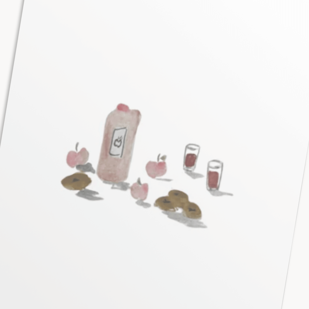 Apple Cider & Donuts Greeting Card — Cute Fall Card for Her, Autumn Treat Gift
