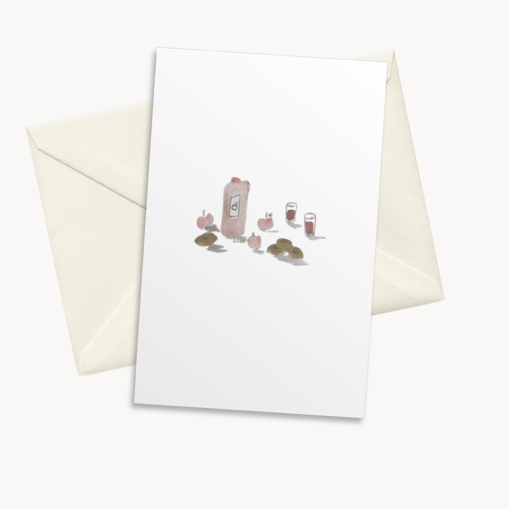Apple Cider & Donuts Greeting Card — Cute Fall Card for Her, Autumn Treat Gift