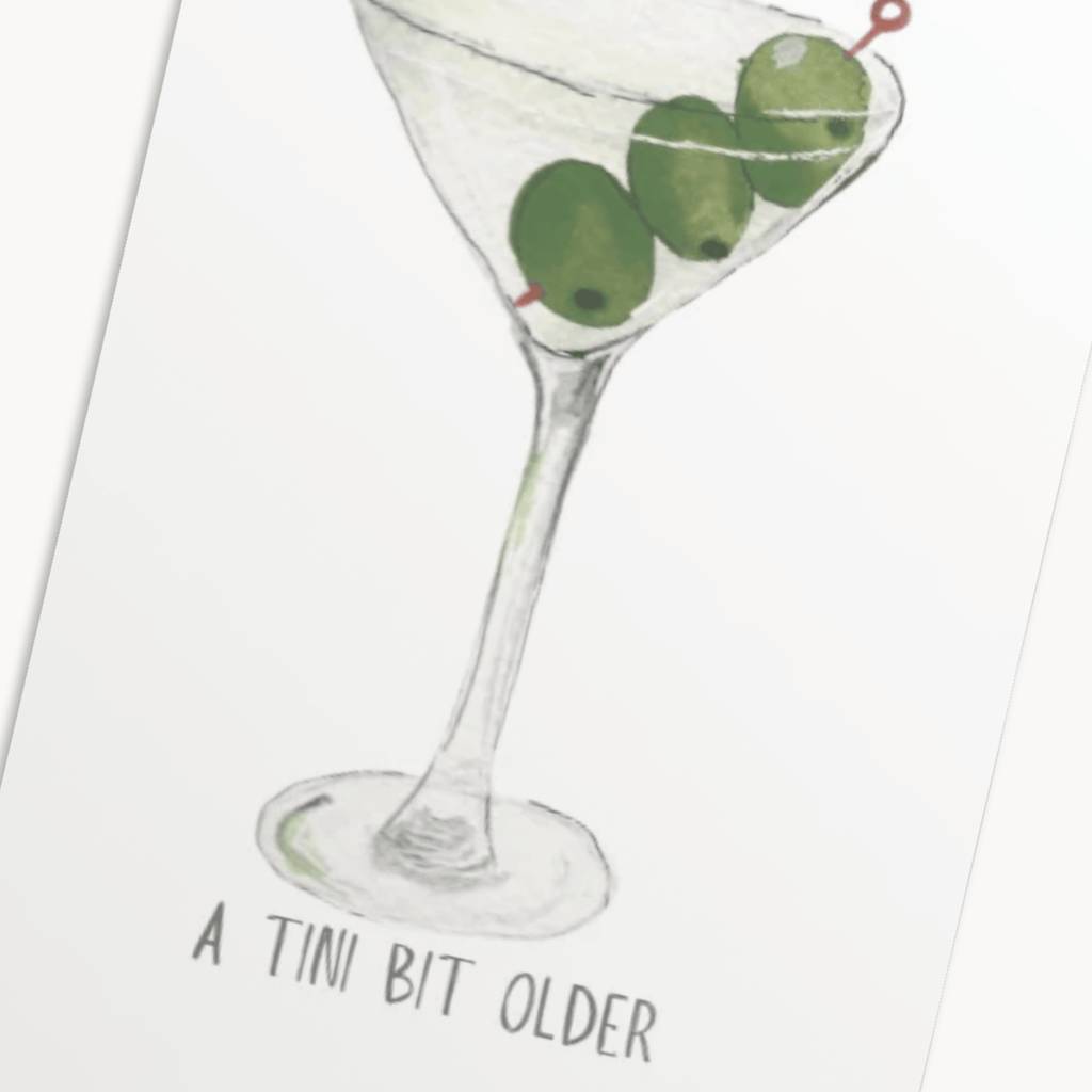 Dirty Martini Greeting Card — Chic Birthday Card for Her, Cocktail Lover Gift