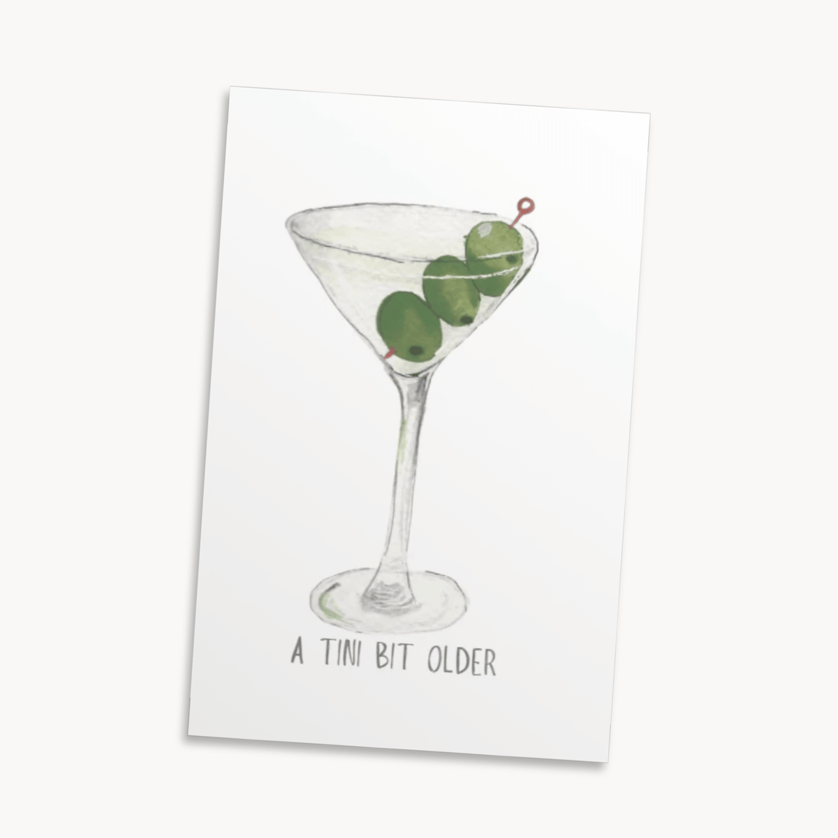 Dirty Martini Greeting Card — Chic Birthday Card for Her, Cocktail Lover Gift