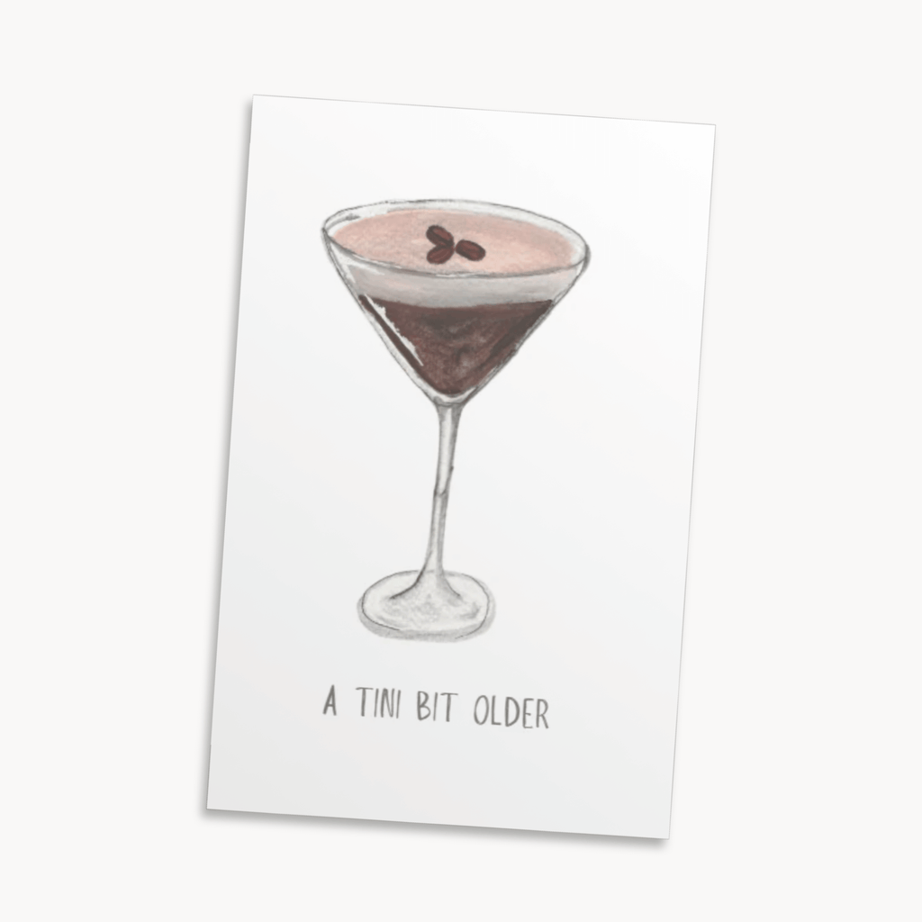 Espresso Martini Greeting Card — Funny Birthday Card, Coffee Cocktail Lover Gift