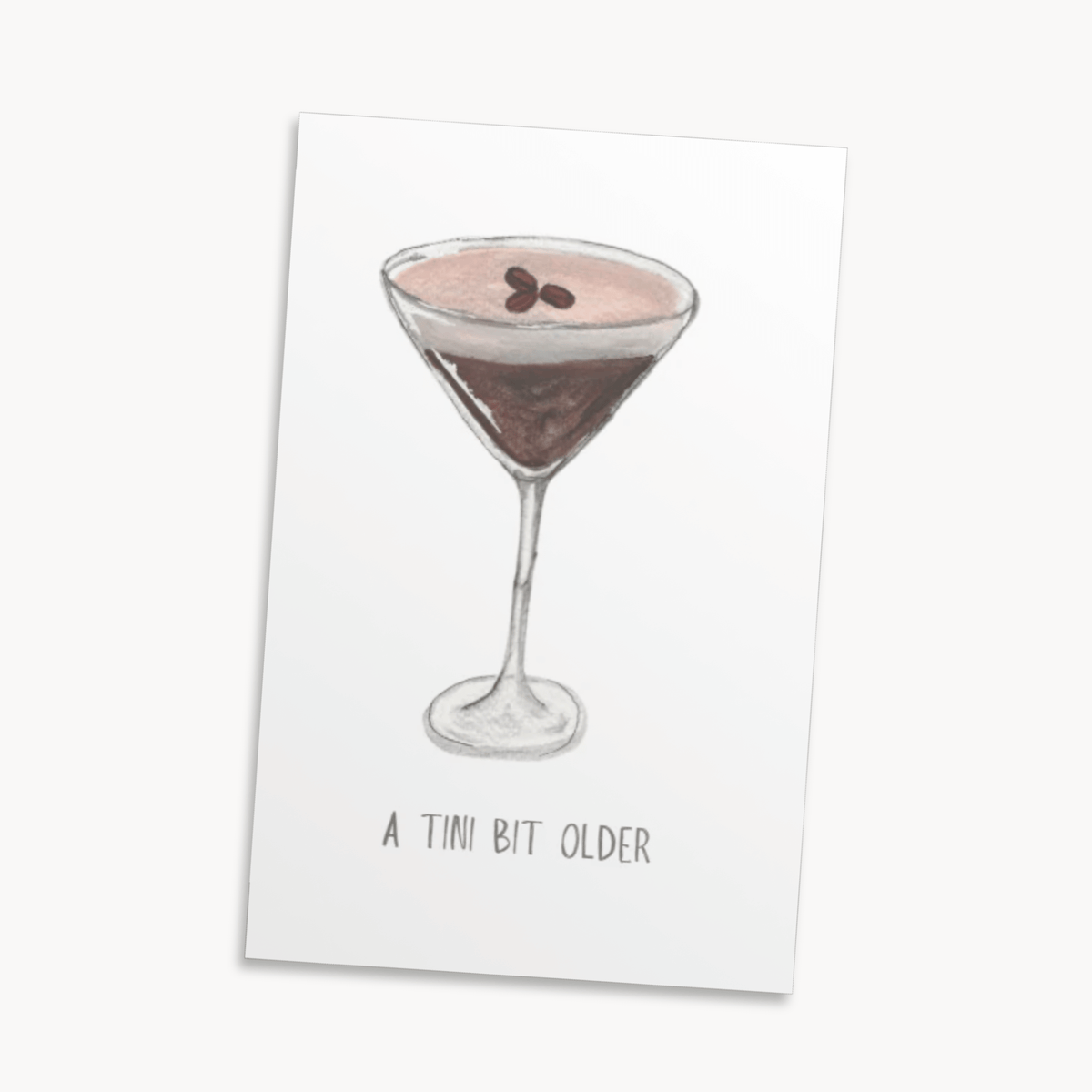 Espresso Martini Greeting Card — Funny Birthday Card, Coffee Cocktail Lover Gift