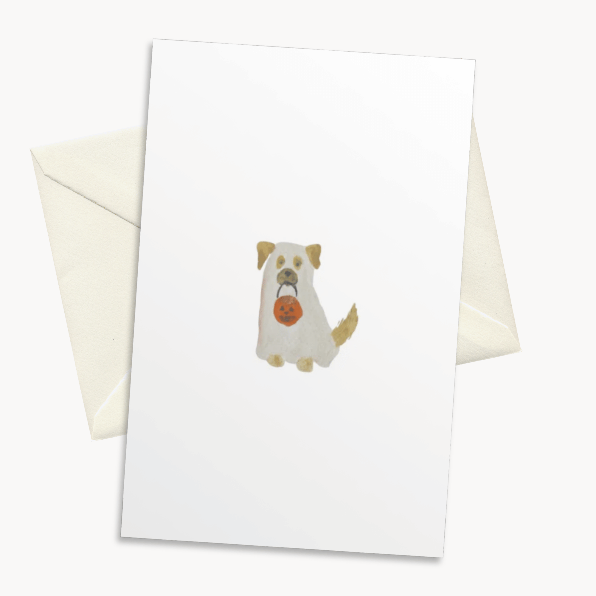 Ghost Dog Greeting Card — Cute Halloween Card for Her, Spooky Season Gift