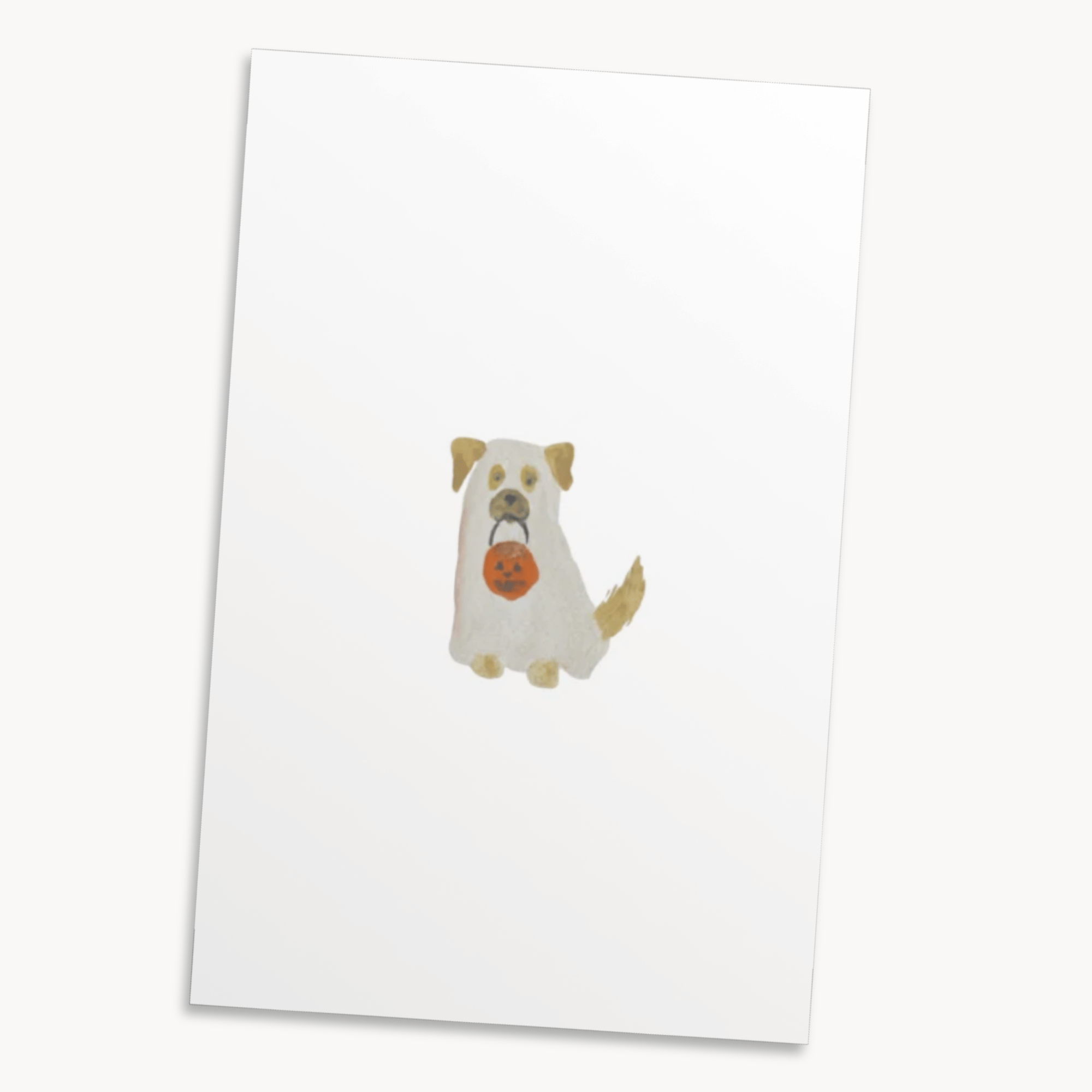 Ghost Dog Greeting Card — Cute Halloween Card for Her, Spooky Season Gift