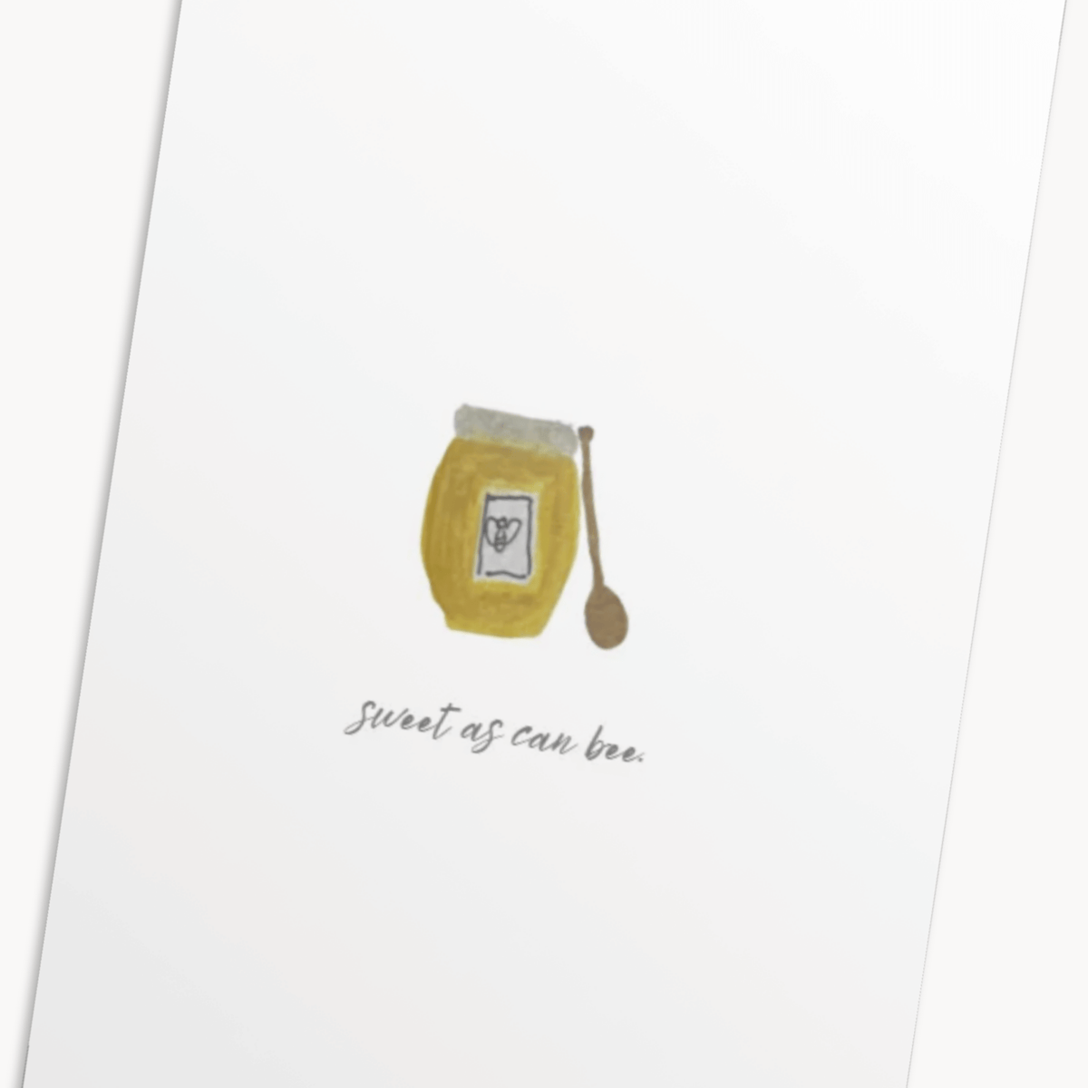 Honey Jar Greeting Card — Sweet as Can Bee, Cute Fall Card for Her