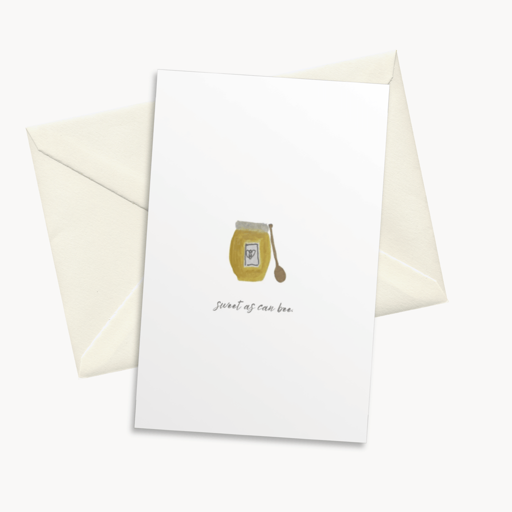 Honey Jar Greeting Card — Sweet as Can Bee, Cute Fall Card for Her