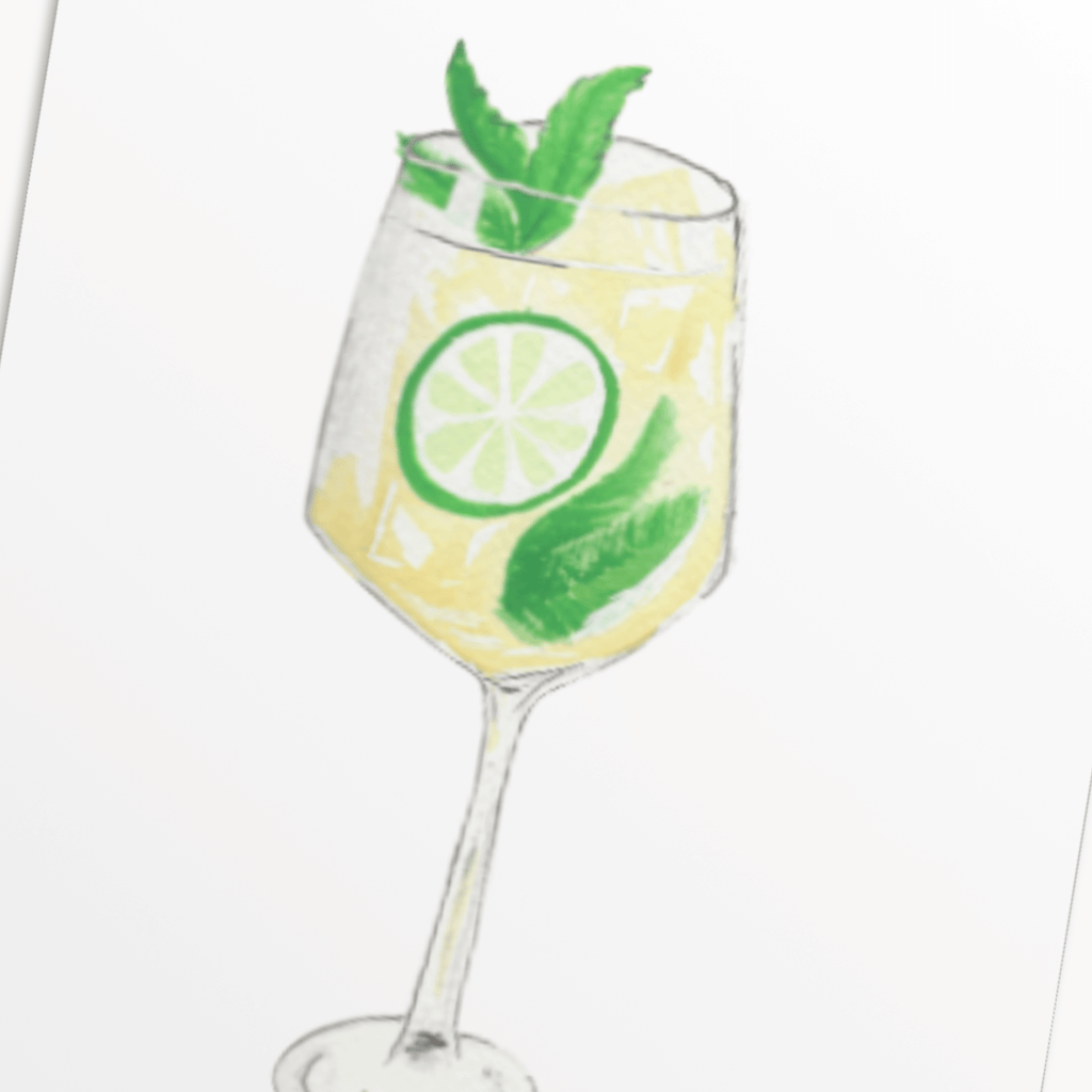 Hugo Spritz Greeting Card — Trendy Birthday Card for Her, Floral Cocktail Lover Gift
