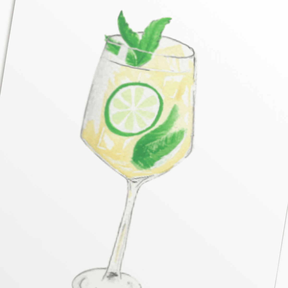 Hugo Spritz Greeting Card — Trendy Birthday Card for Her, Floral Cocktail Lover Gift