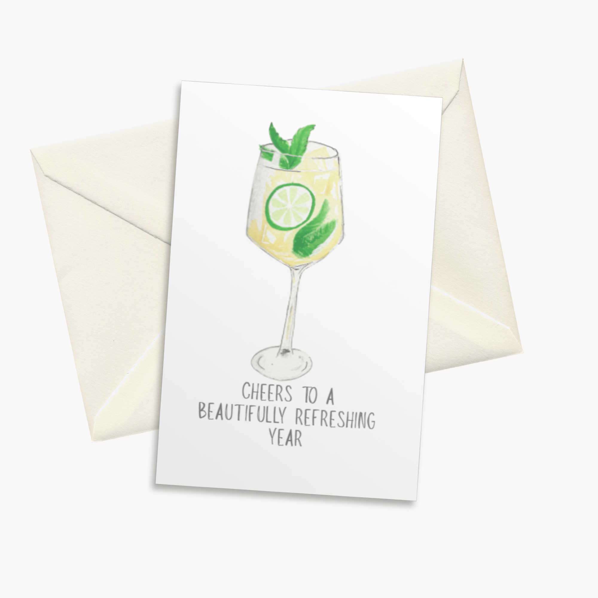 Hugo Spritz Greeting Card — Trendy Birthday Card for Her, Floral Cocktail Lover Gift