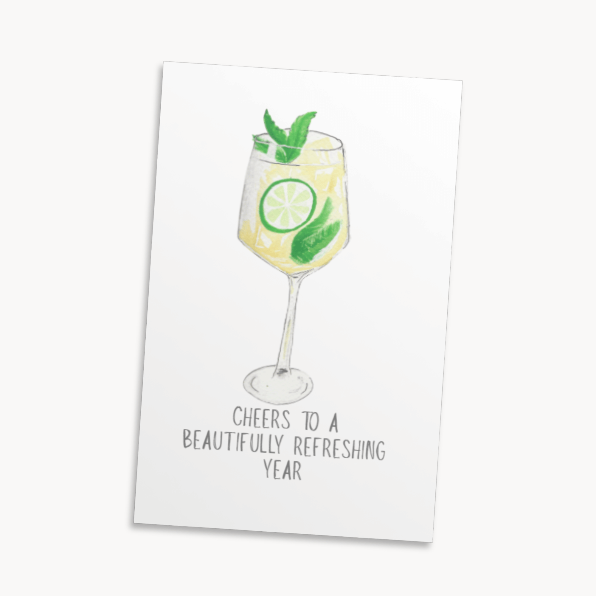 Hugo Spritz Greeting Card — Trendy Birthday Card for Her, Floral Cocktail Lover Gift