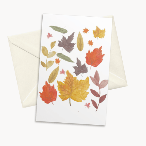 Autumn Leaves Greeting Card — Botanical Fall Card for Her, Seasonal Nature Gift