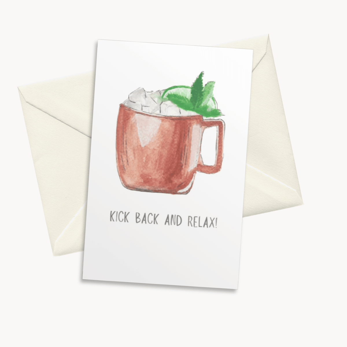 Moscow Mule Greeting Card — Unique Birthday Card, Cocktail Lover & Housewarming Gift