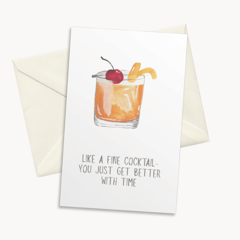 Old Fashioned Greeting Card — Classic Birthday Card, Whiskey Lover Gift for Him or Her