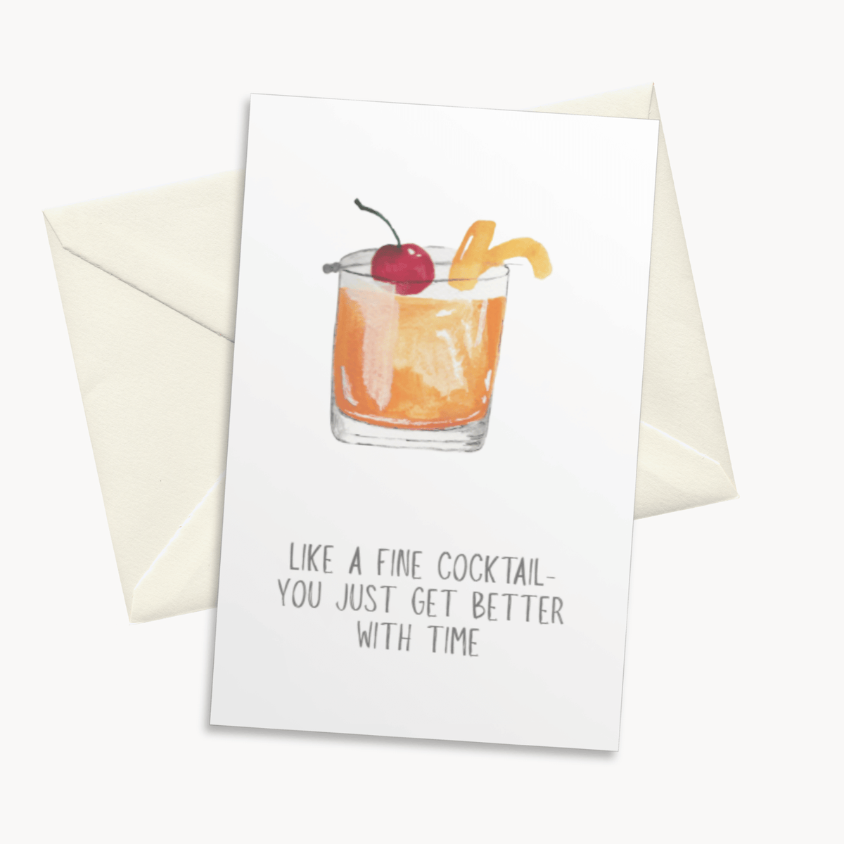 Old Fashioned Greeting Card — Classic Birthday Card, Whiskey Lover Gift for Him or Her