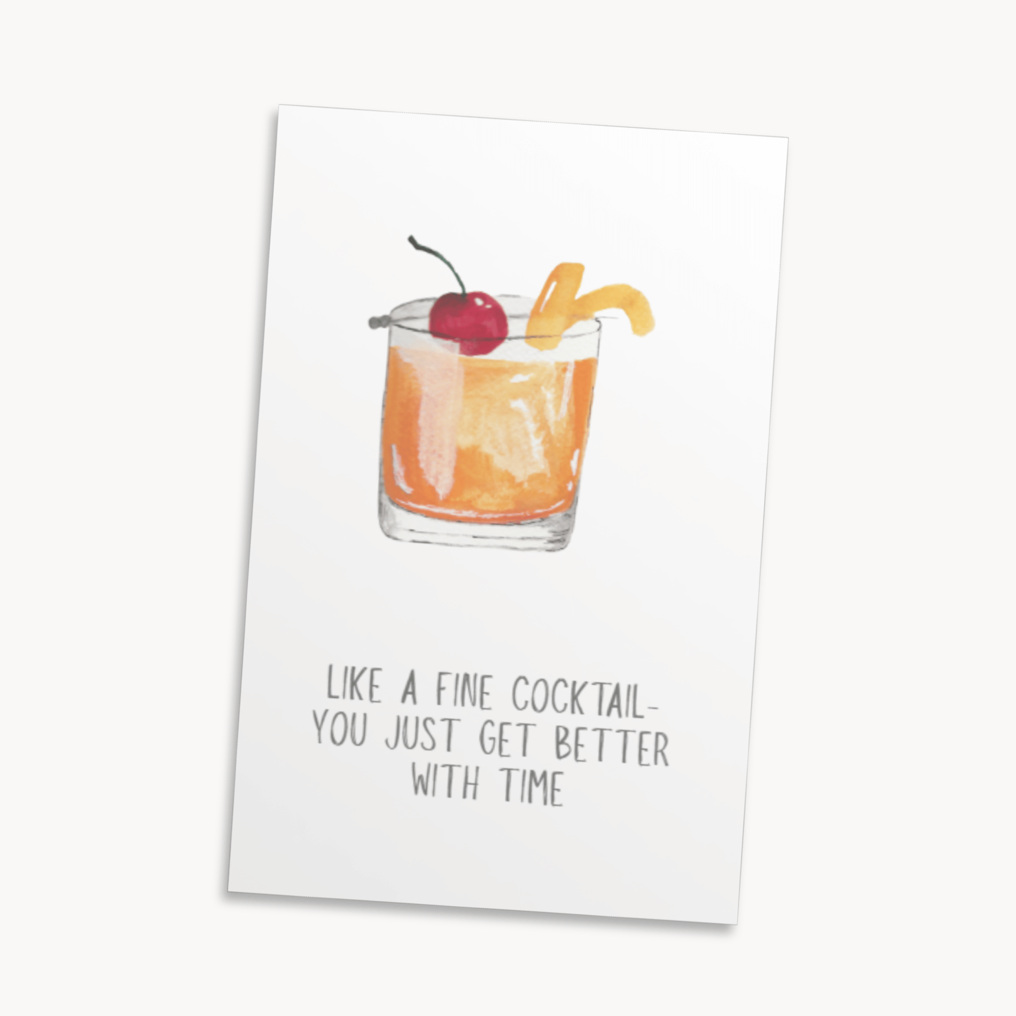Old Fashioned Greeting Card — Classic Birthday Card, Whiskey Lover Gift for Him or Her