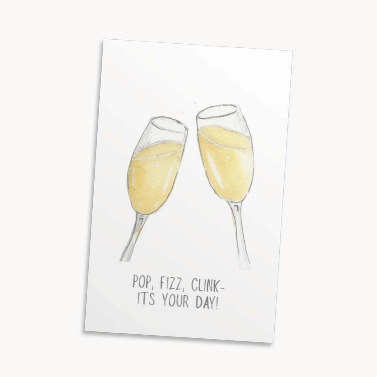 Champagne Greeting Card — Elegant Birthday Card, Engagement & Celebration Gift