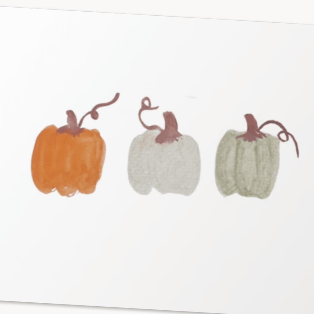 Pumpkin Trio Greeting Card — Cute Fall Card for Her, Autumn Harvest Gift