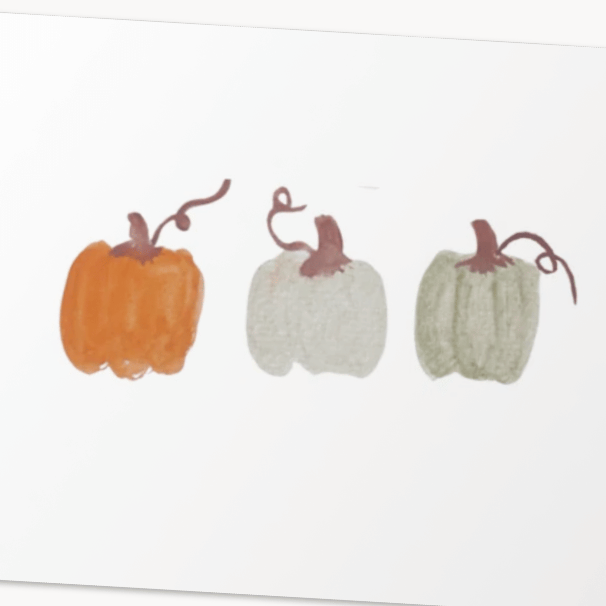 Pumpkin Trio Greeting Card — Cute Fall Card for Her, Autumn Harvest Gift