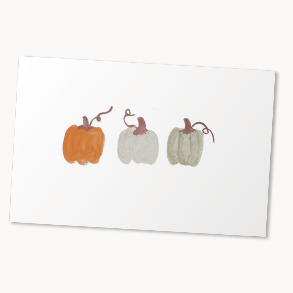 Pumpkin Trio Greeting Card — Cute Fall Card for Her, Autumn Harvest Gift