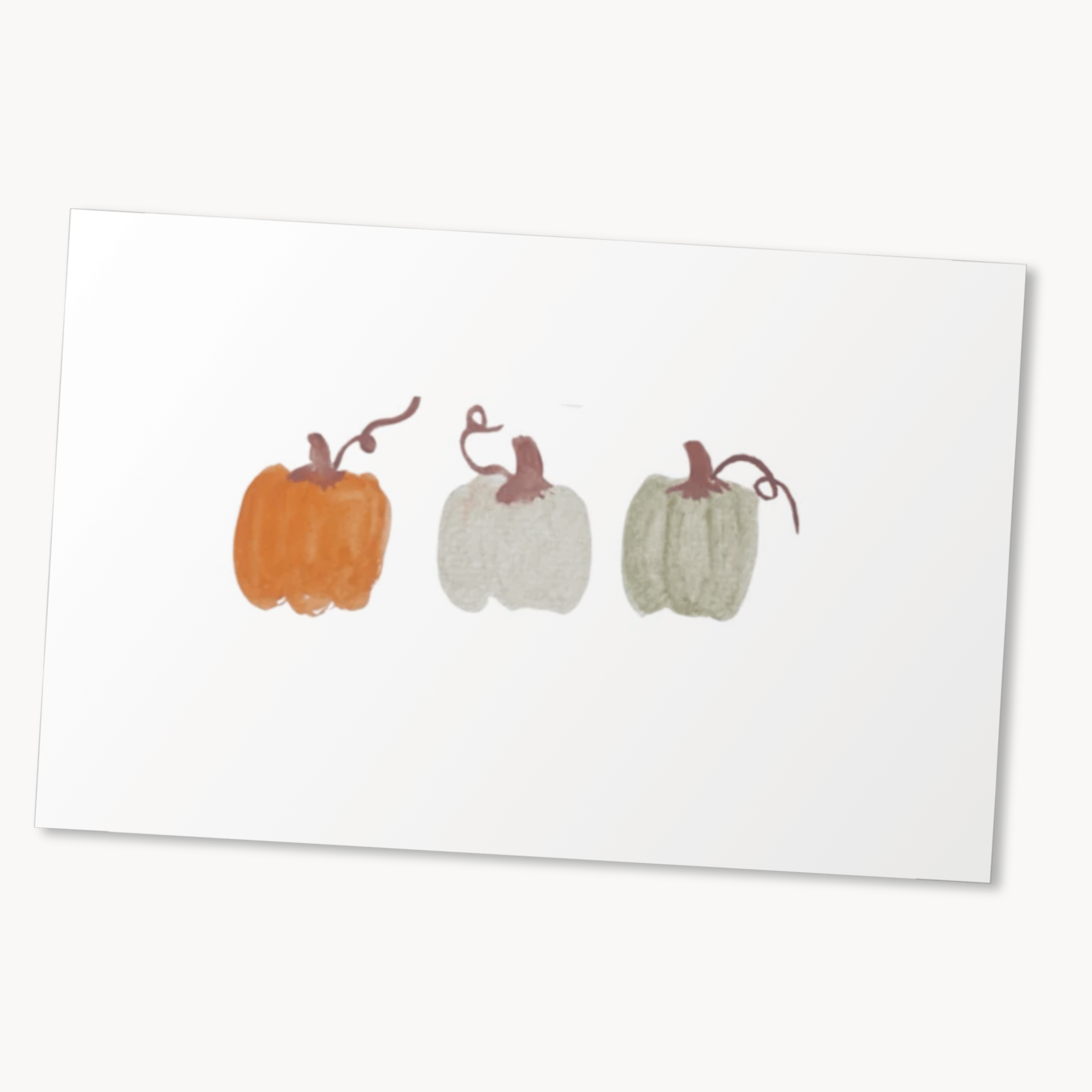 Pumpkin Trio Greeting Card — Cute Fall Card for Her, Autumn Harvest Gift